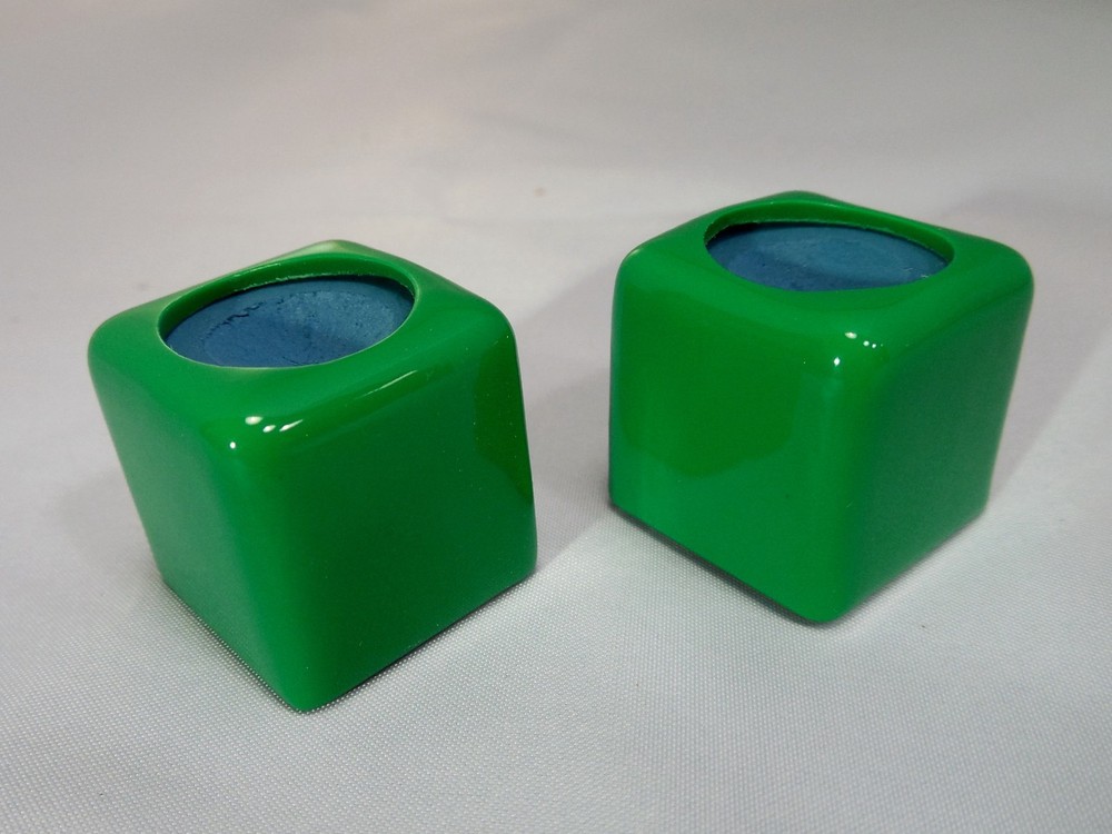 ( 2 ) Billiard Pool Table Cue Chalk Holder Green W/ Master's Chalk Chalker