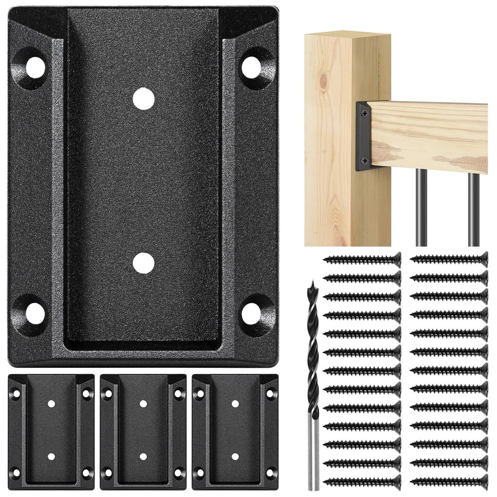 4pcs ADC-12 Aluminum Deck Railing Bracket, Deck Railing Connectors for 2"x4" ...