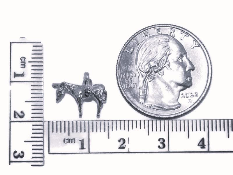 Tiny Donkey Pendant Charm .925 Sterling Silver