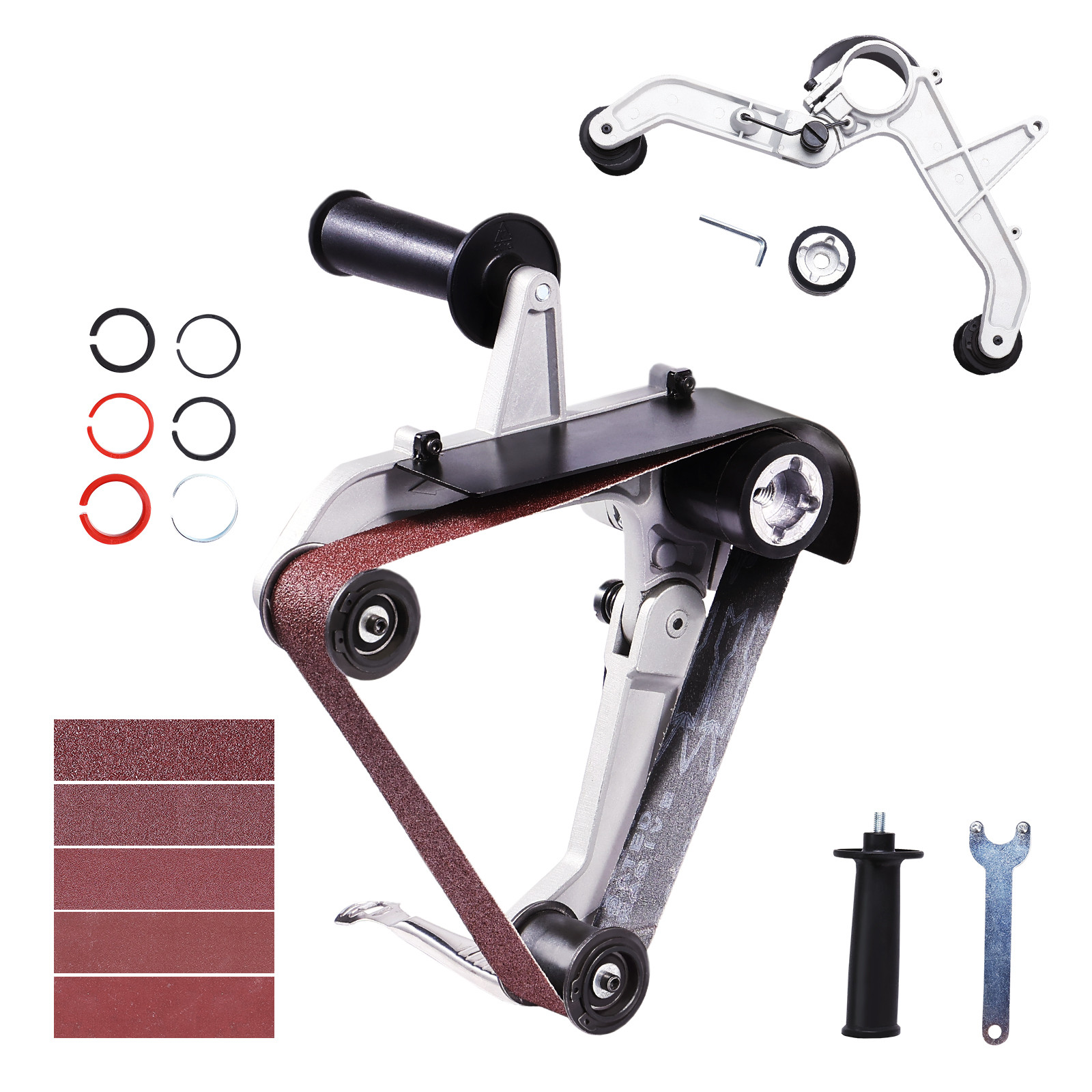 VEVOR Belt Sander Adapter for Angle Grinder Pipe Sanding Attachment 10PCS Belts