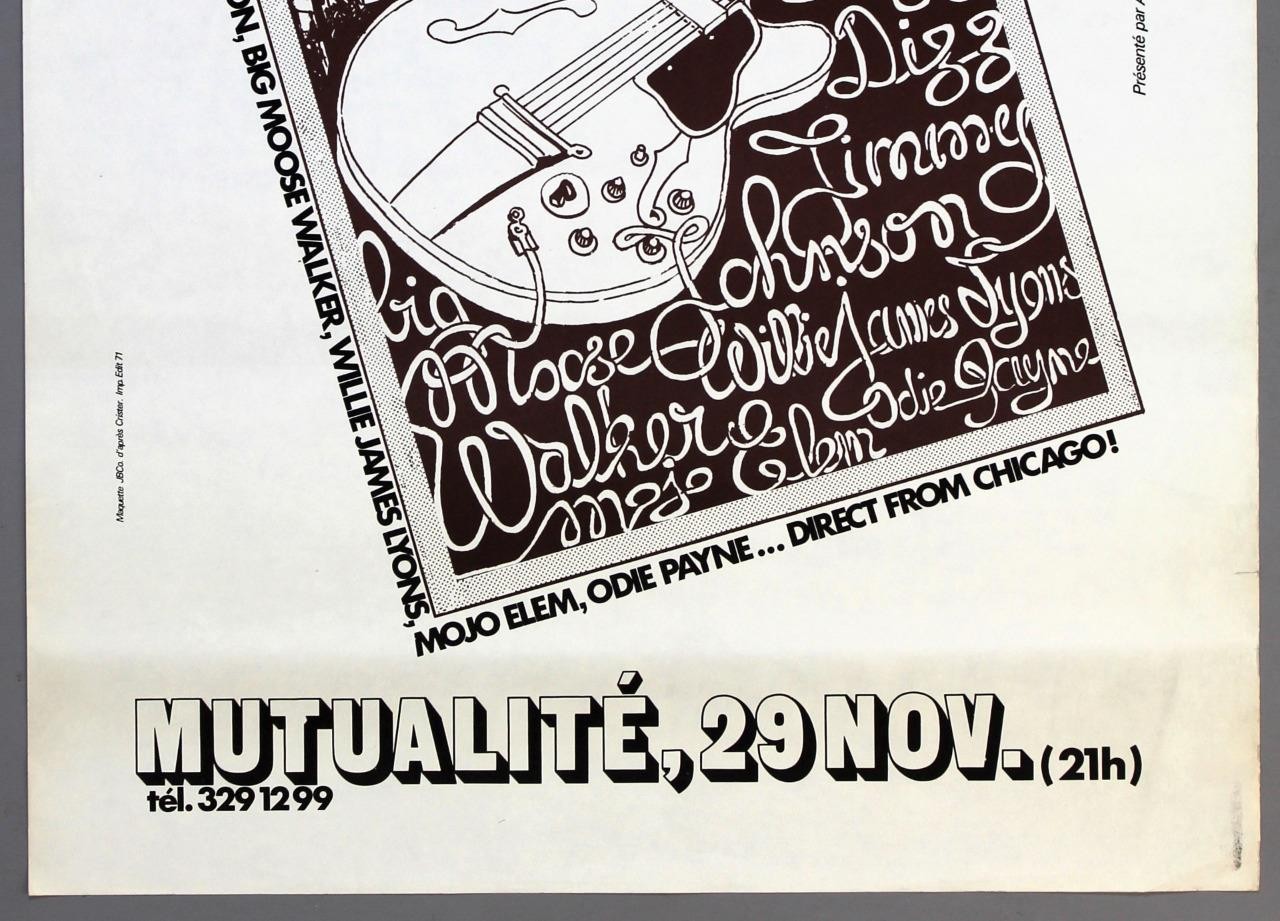 CHICAGO BLUES FESTIVAL – rare vintage original Paris 1979 concert poster