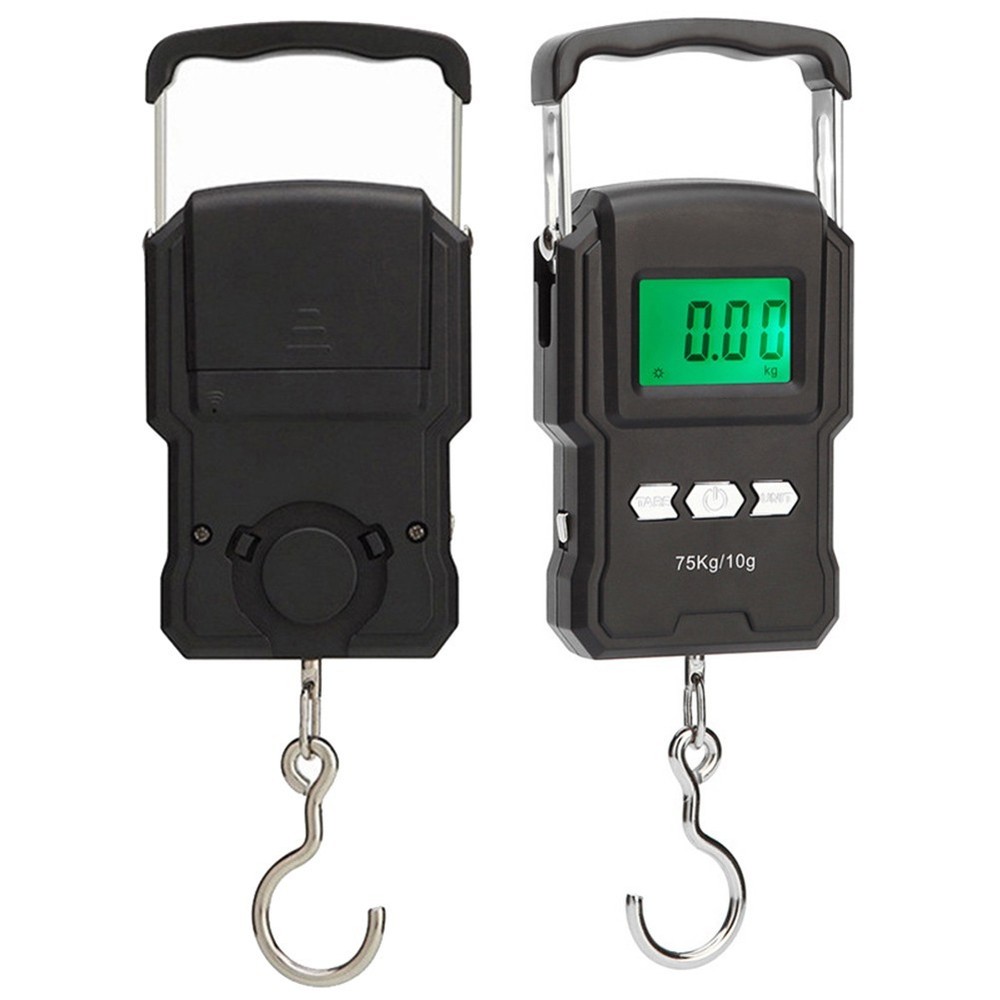 Fishing Electronic Digital Scale with Retractable Handle 10g 75kg Range