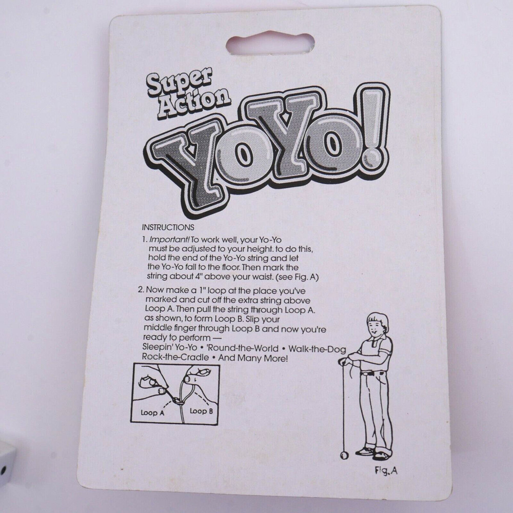 Vintage Ja-Ru toy keychain Yo-Yo mini NOS micro size BLUE tiny
