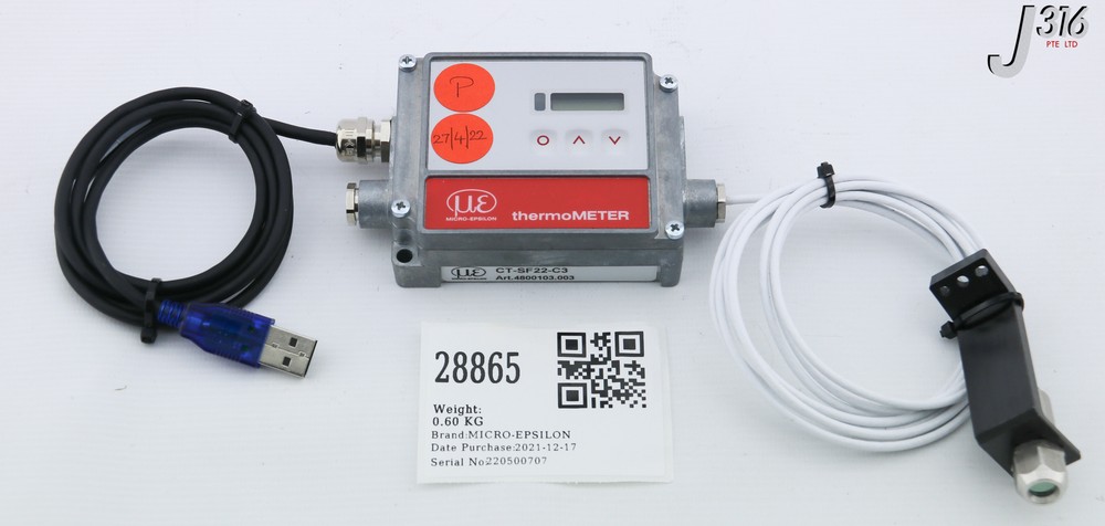28865 MICRO-EPSILON NON-CONTACT IR TEMPERATURE SENSOR CT-SF22-C3