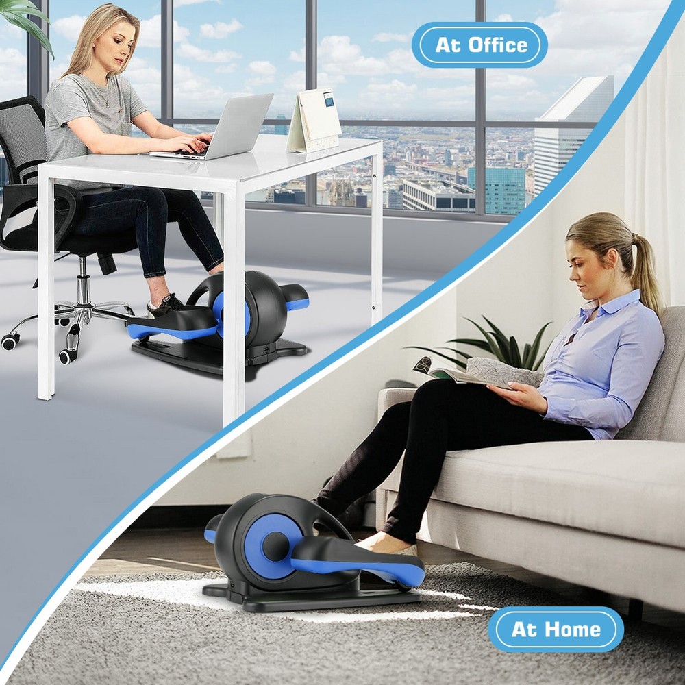 Under Desk Elliptical Machine Pedal Exerciser for Seniors While Sitting with LCD