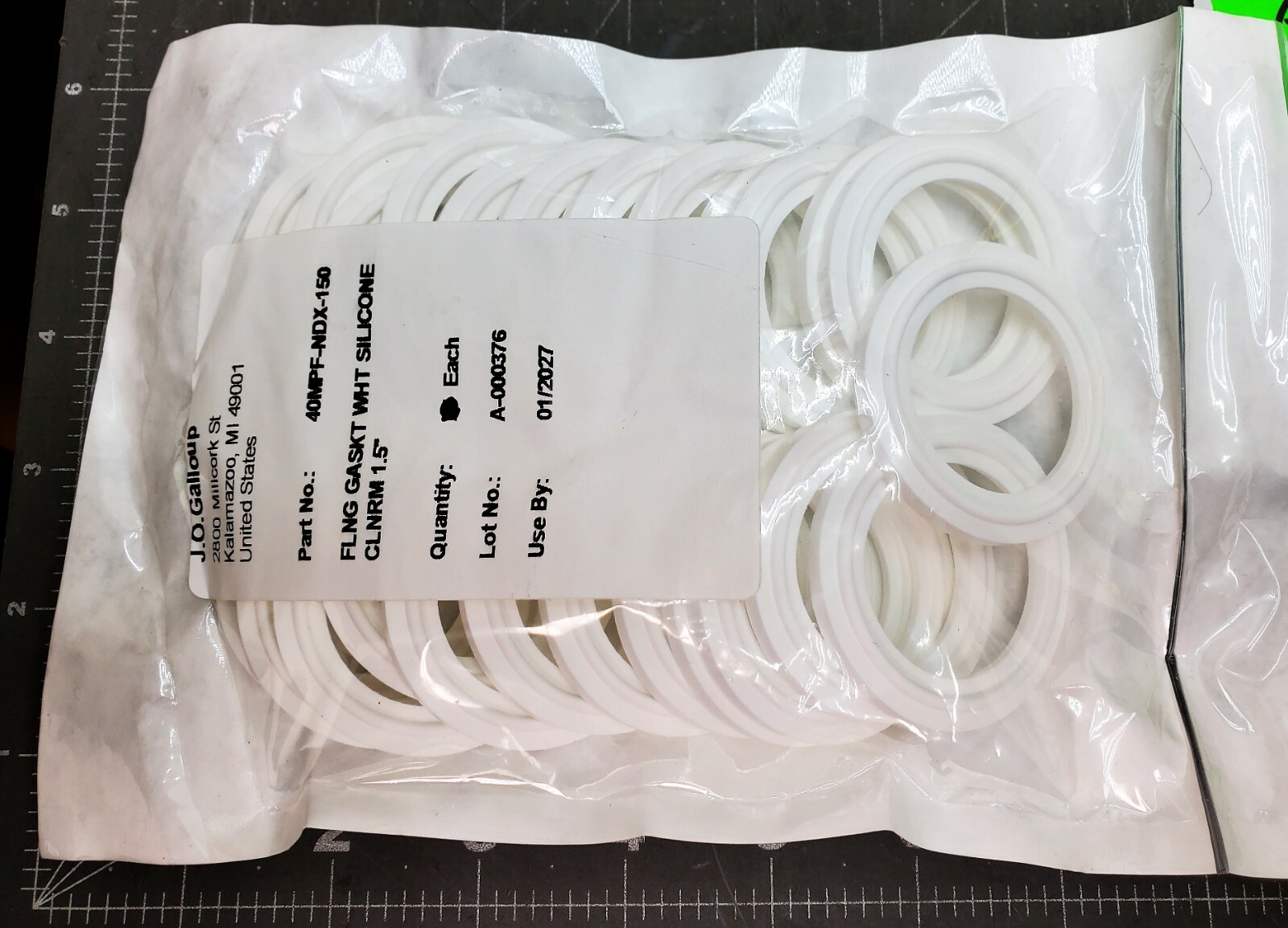 10 WHITE SILICONE TRI CLAMP SANITARY GASKETS 1-1/2" TRICLAMP TRI-CLOVER [Z5S5]