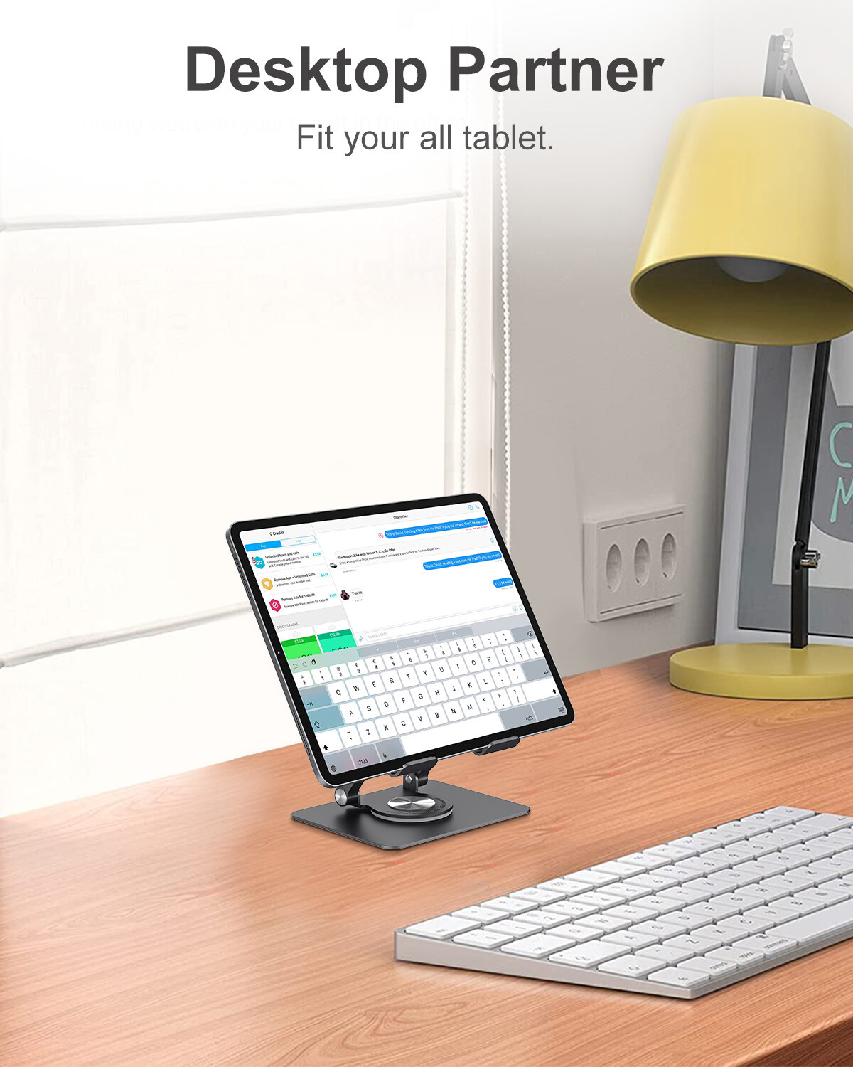 Metal 360°Adjustable Phone Tablet Stand Desk Holder Mount Cradle For iPhone iPad