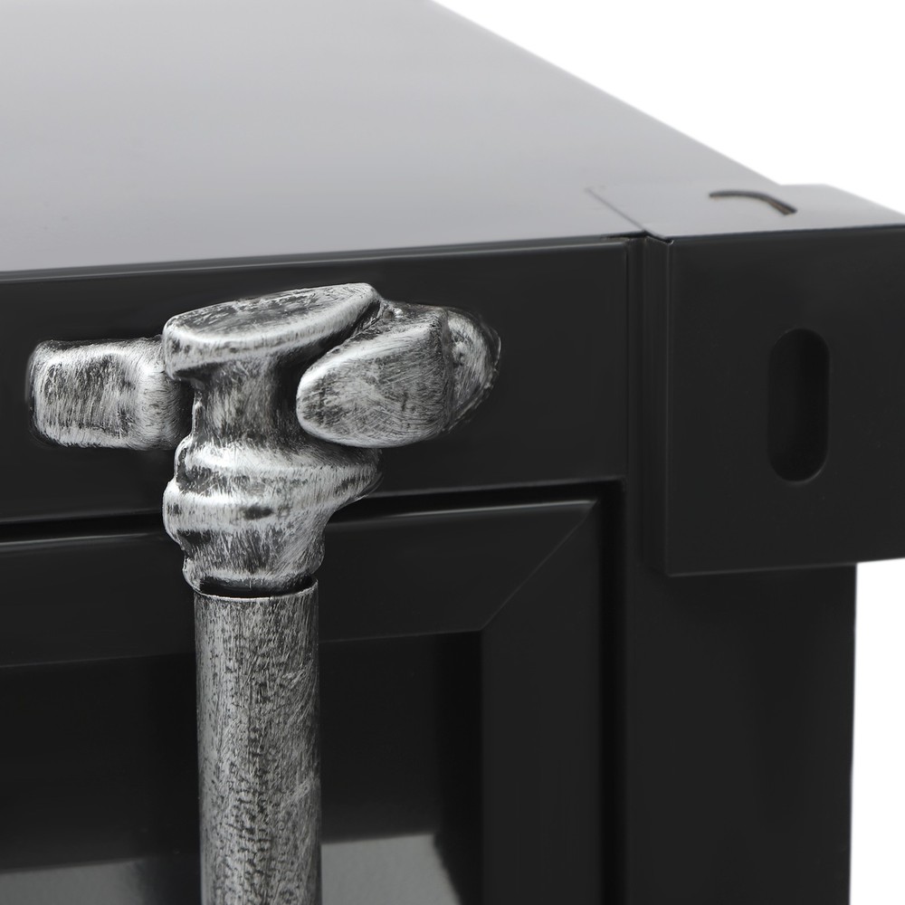 Floorstanding Side Table, Industrial Style Container Cabinet, Iron Bedside Table