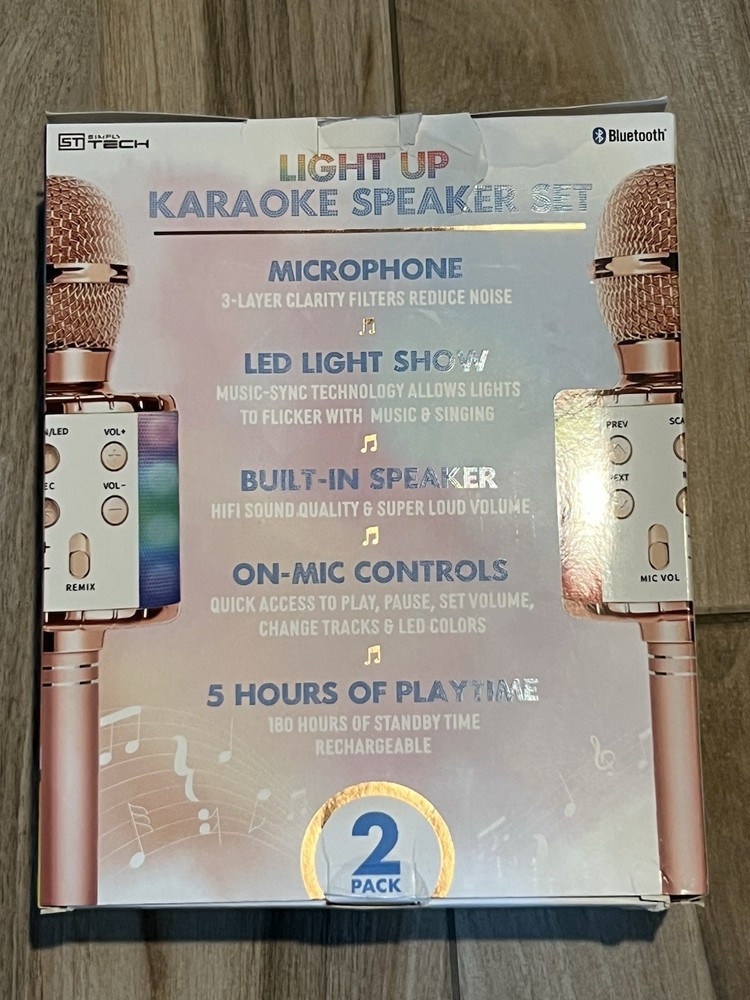 SimplyTech Light-Up Karaoke Speaker Set