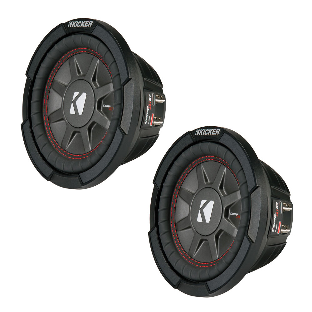 (2) Kicker 43CWRT672 Comp RT Shallow Suwboofer Dual 2 Ohm 6.75" Sub CWRT67 Pair