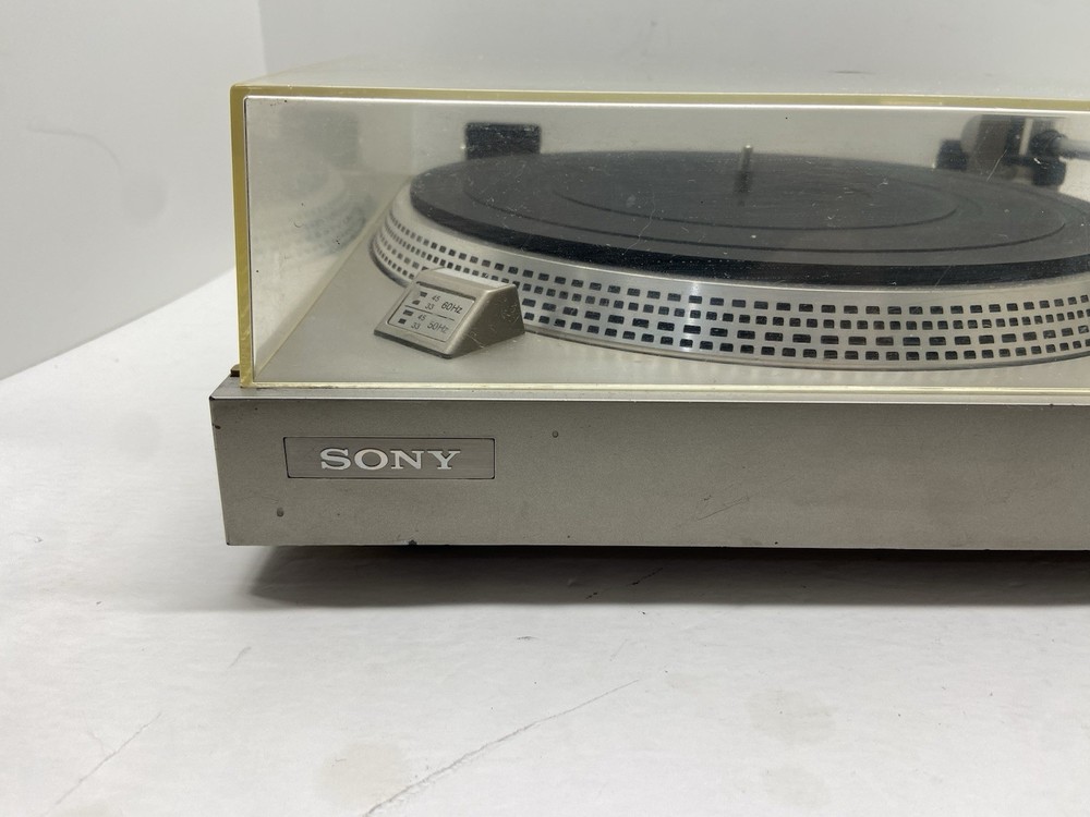 Sony PS-212 Direct Drive Turntable Bench Tested Working Missing Right Foot