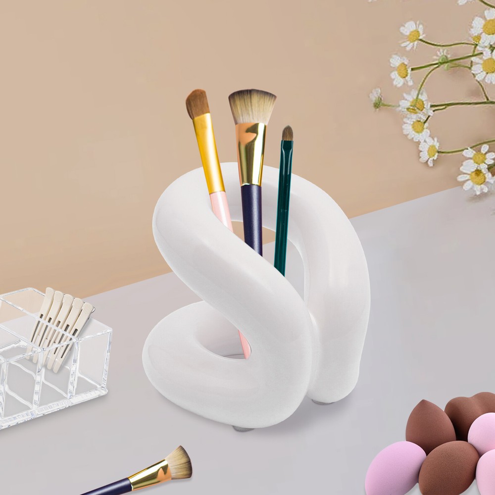 Multi-Color Ceramic Holder Stand for Toothbrushes and Makeup Brushes