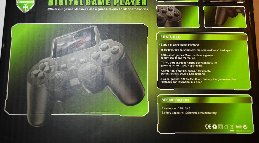 Controller Gamepad Digital Game Controller, Game Player with 520 Classic Games