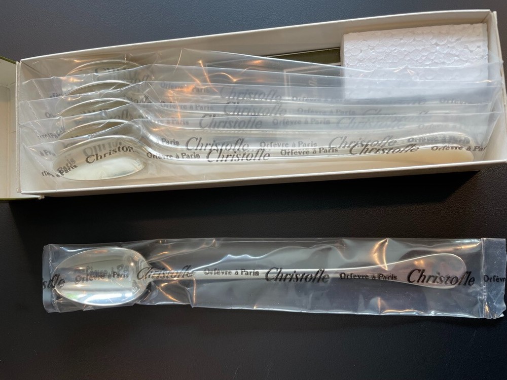 Christofle Long Drink Spoons, Set/6, Silverplate