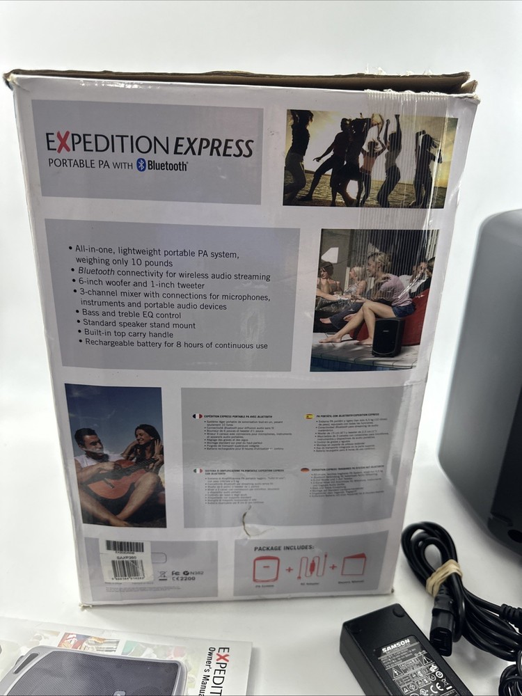 Samson Expedition Express Rechargeable Speaker System w/Bluetooth Portable PA