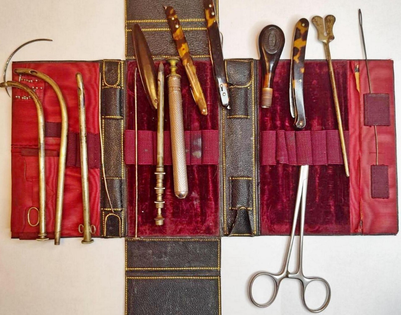 VERY ANTIQUE SURGICAL"COLLIN"FOLDING SCAPEL SET MEDICAL INSTRUMENT-FREE SHIPPING