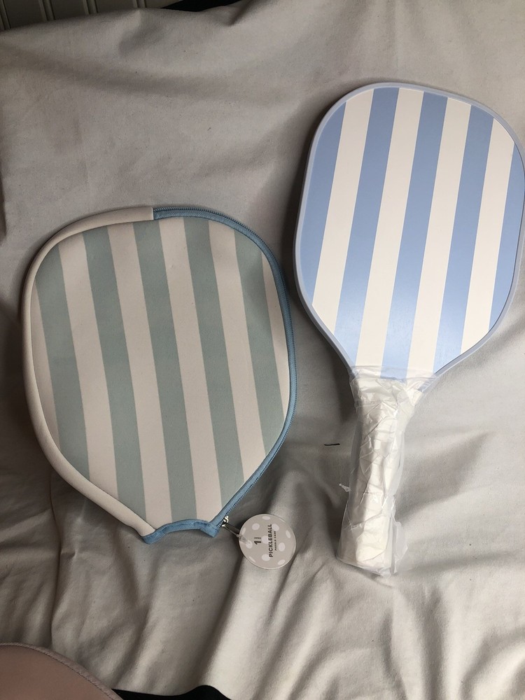Target Bullseye Pickleball Blue Stripe & Paddle Case NWT