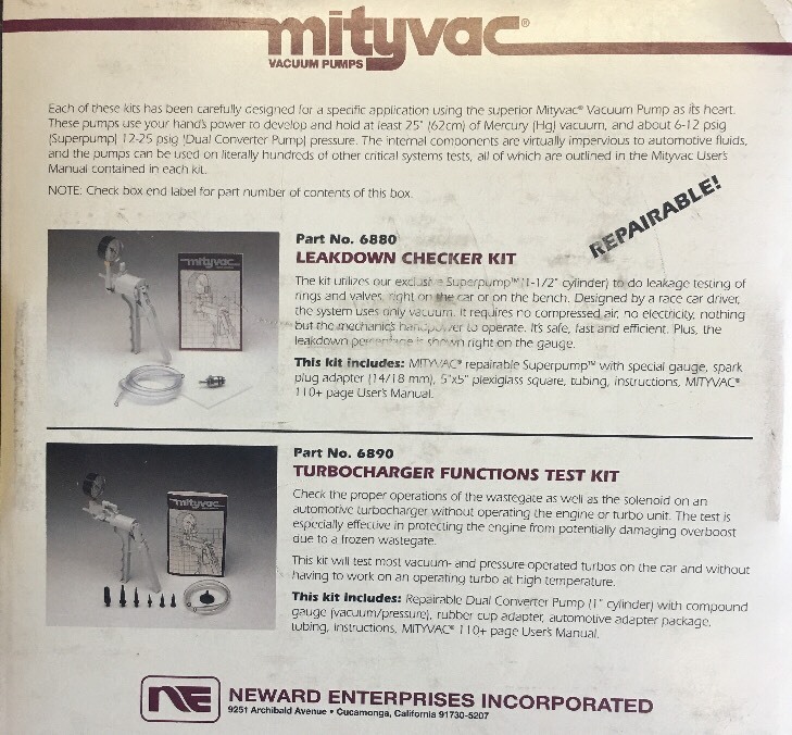 Mityvac 6880 Leak Down Checker Kit