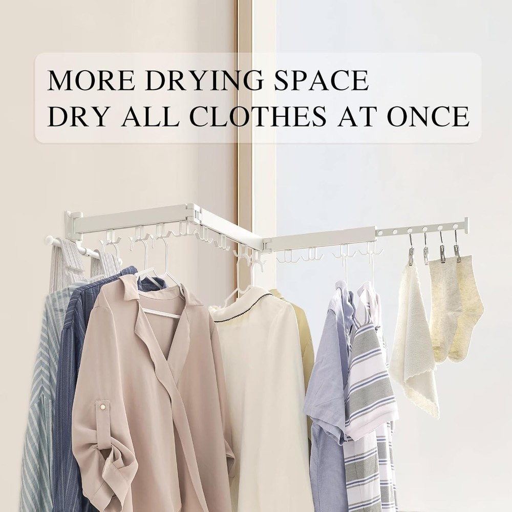 Tri-Fold Wall Mounted Drying Rack - Efficient & Stylish Laundry Solution