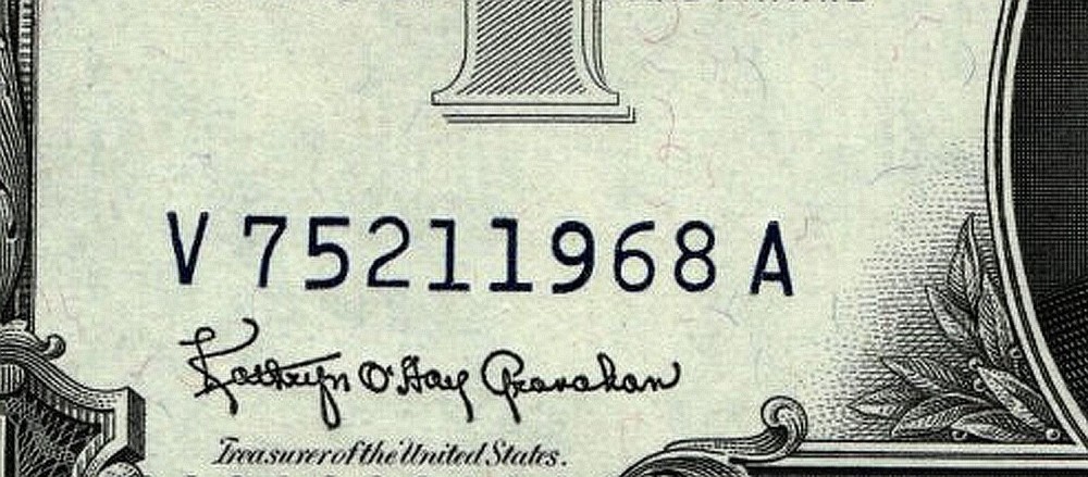 1957B $1 SILVER CERTIFICATE = BIRTHYEAR ****1968 = GEM UNC