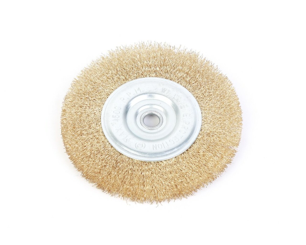 6" Crimped Wire Brush Wide Face for Bench & Angle Grinder