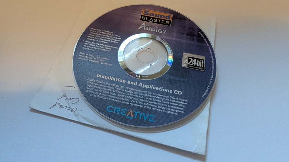 Sound Blaster Audigy 24 Bit Installation And Application CD