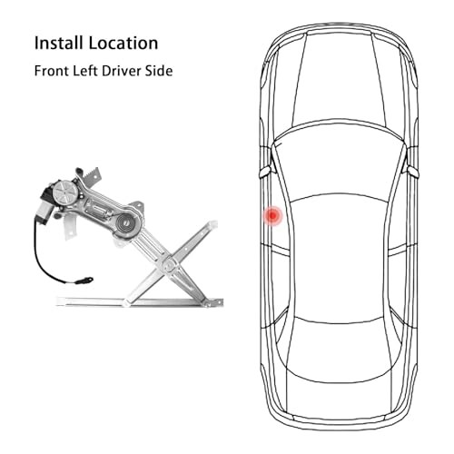 Front Left Driver Side Power Window Regulator with Motor Assembly, for 1994