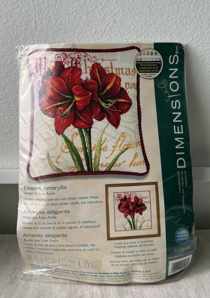 Elegant Amaryllis Dimensions Needlepoint
