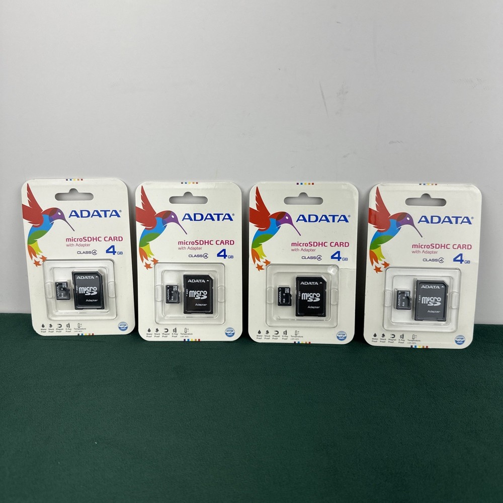 4x ADATA Data Storage Card Micro SDHC Card 4GB with Adapter, SD Card, Class 4