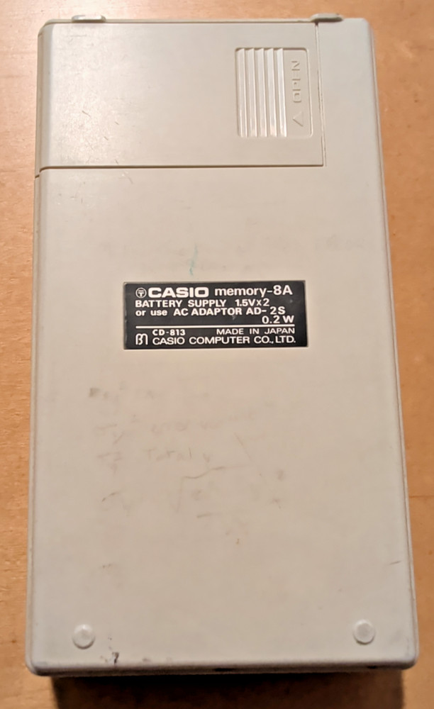 Casio Memory 8A Vintage Calculator Tested & Working Includes 2 New AA Batteries