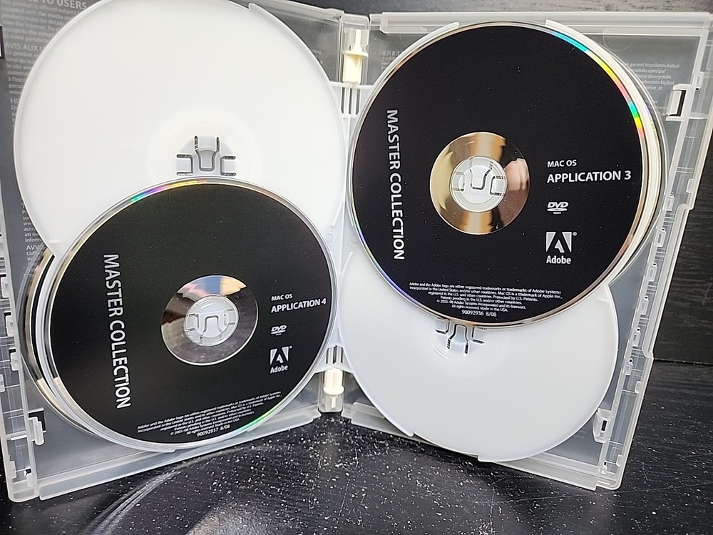 Adobe Creative CS4 Suite 4 Master Collection Mac OS 6 Discs Serial Number