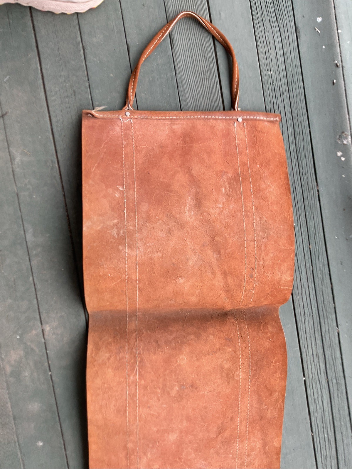 34"x14.5" Leather Firewood Log Carrier Sling vintage cool Look