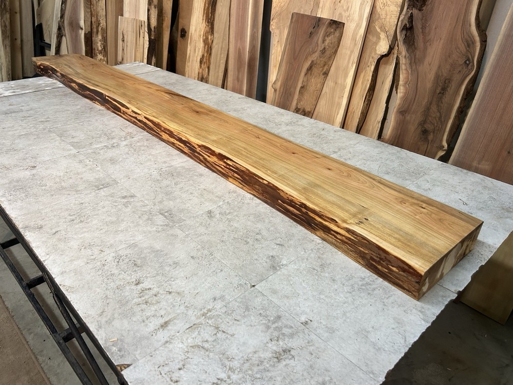 Figured Maple Mantel/Fireplace Mantel Beam/Solid Wood/Live Edge Maple Shelf