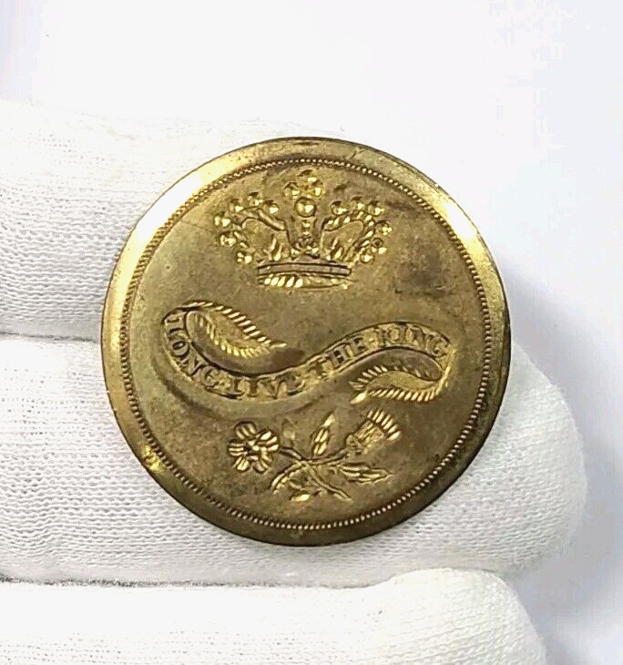 1789 Washington "Long Live The King" George III Button 36mm Rare