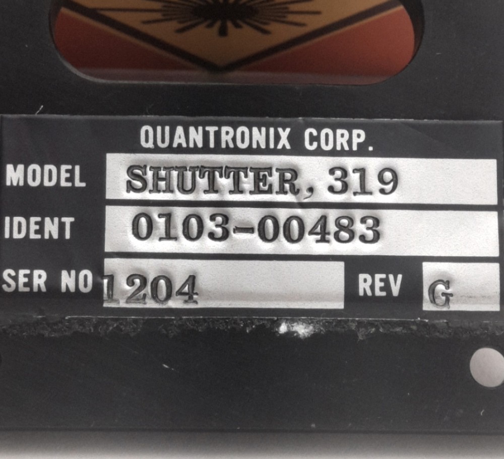 Quantronix Shutter. 319, 0103-00483 Laser Shutter Module, For IM-0103-0146 Unit