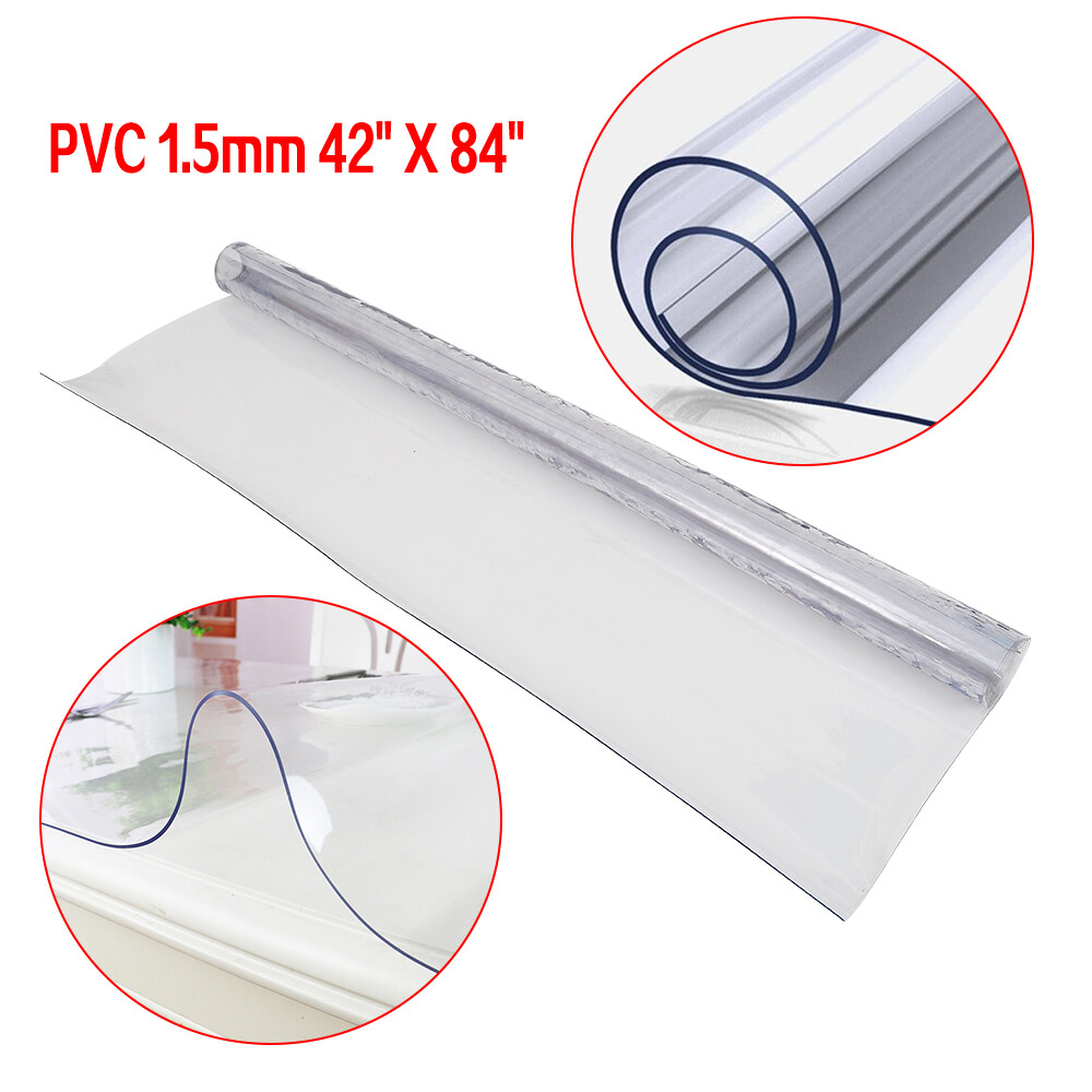 Clear Transparent Vinyl PVC 1.5mm Thick Tablecloth Dining Table Protector Cover