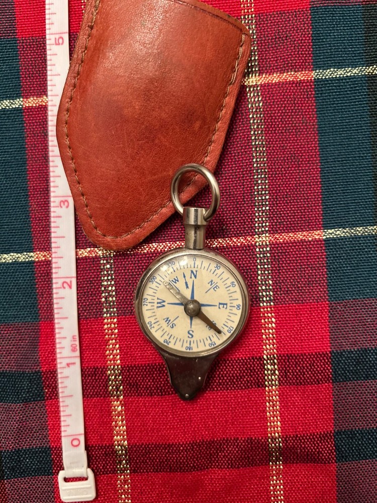 Vintage German Pocket Compass & Map Measure With Leather Case