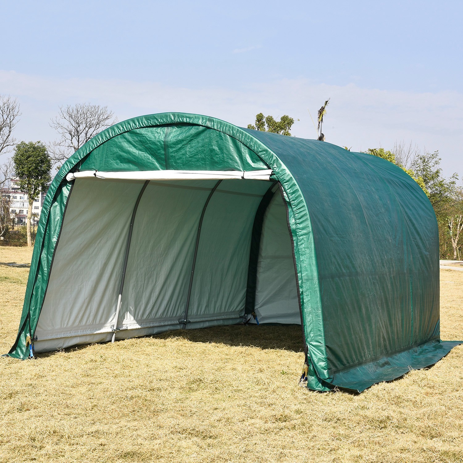 10x15/20ft Carport Heavy Duty Car Tent Garage Canopy Storage Shed Frame & Cover