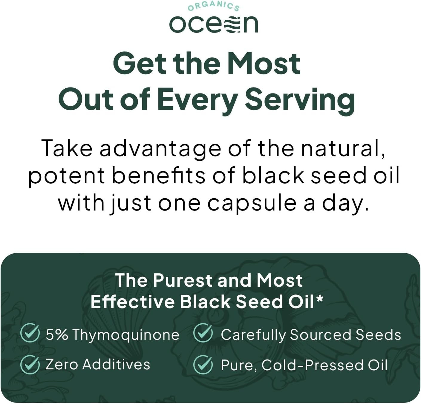 Organics Ocean Better Black Seed Oil Cold Pressed - Pure Nigella Sativa Oil for