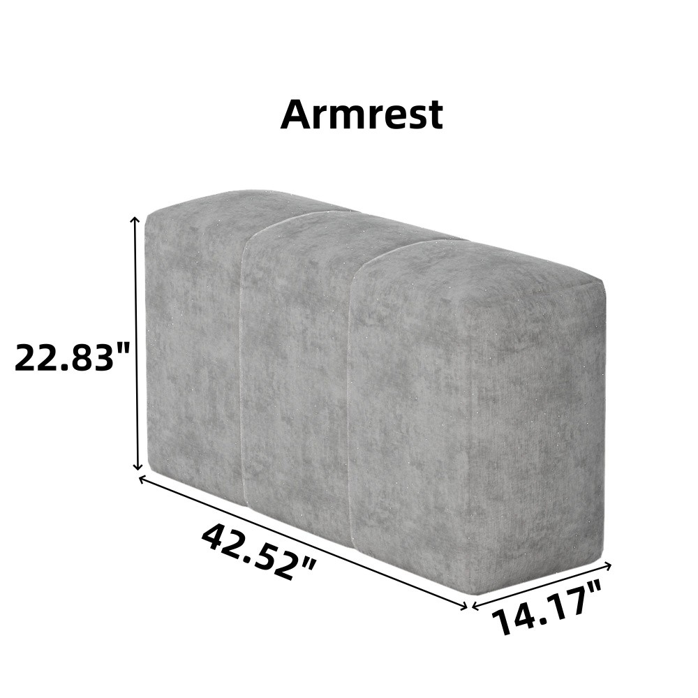 Modular Sectional Sofa, Chenille Fabric, No Assembly Required