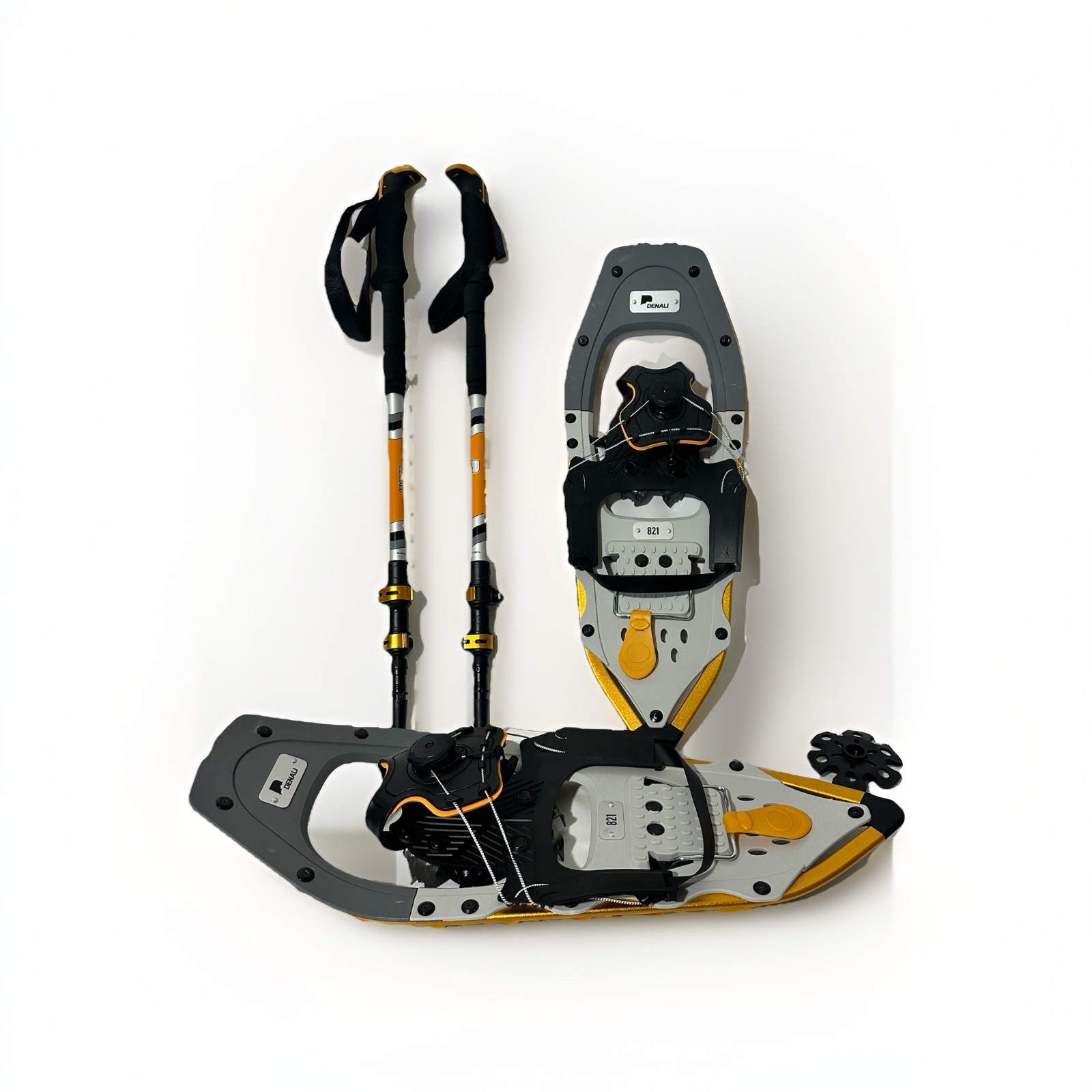 Denali Sawtooth Spin Snowshoes 8x21 | Trail Hiking Set w/ Poles & Bag 150 lb