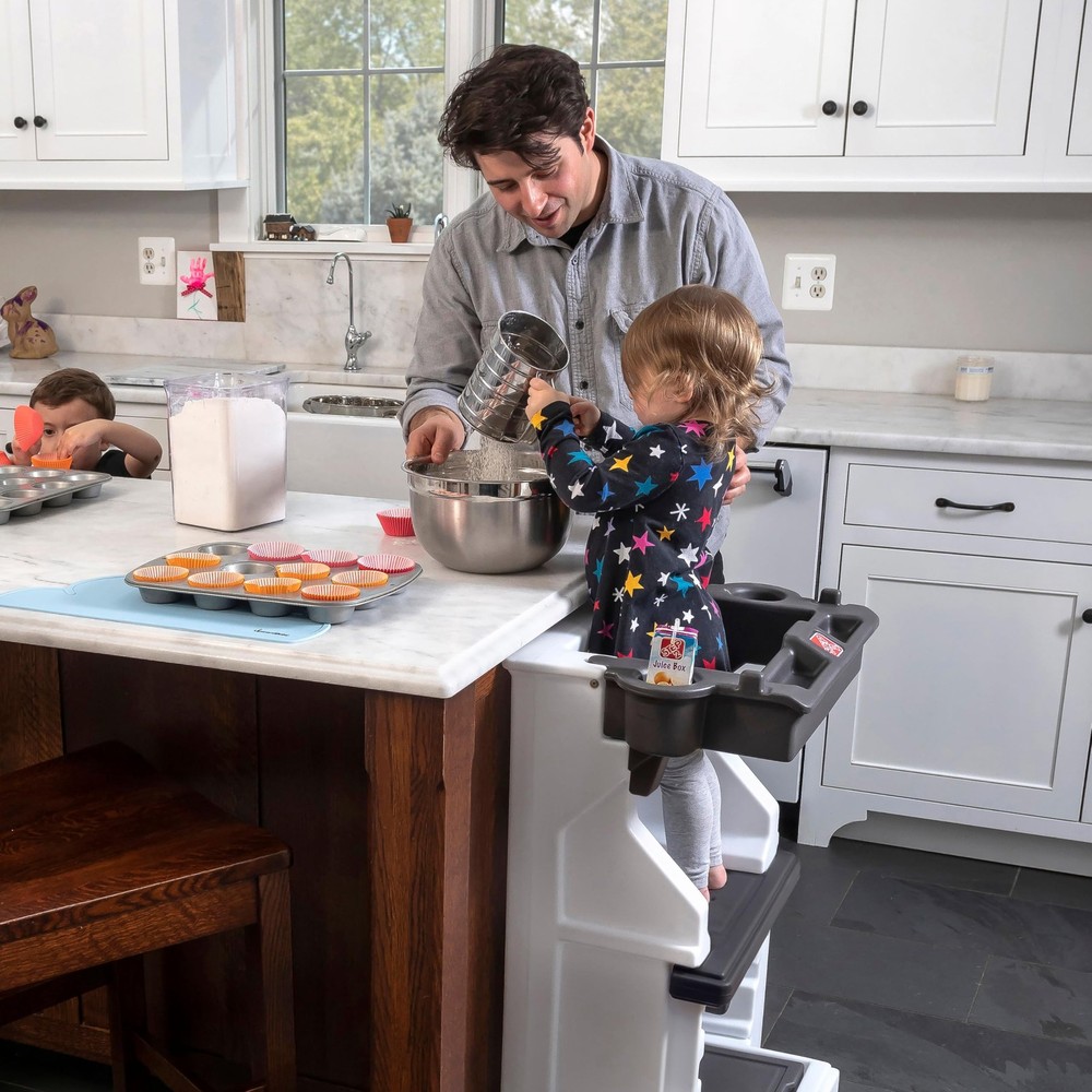 Step2 Mobile Helper, Toddler Step Stool & Tower Stand, Adjustable Height & Built