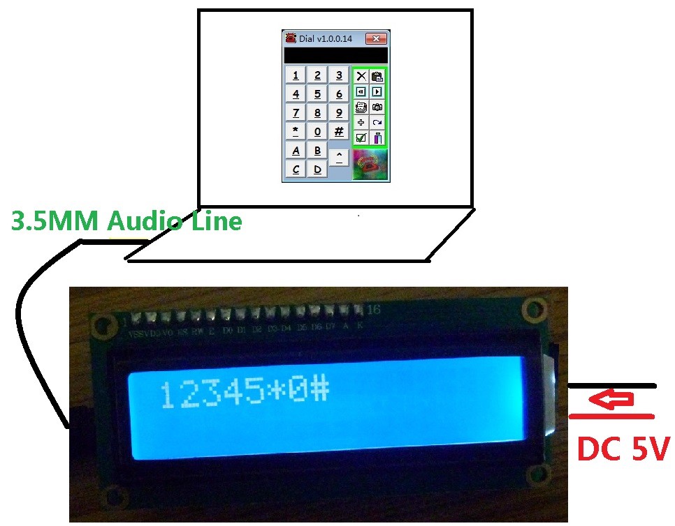 4 PCS DTMF decoder with LCD Display MT8870 Audio Voice Module for Mobile phone