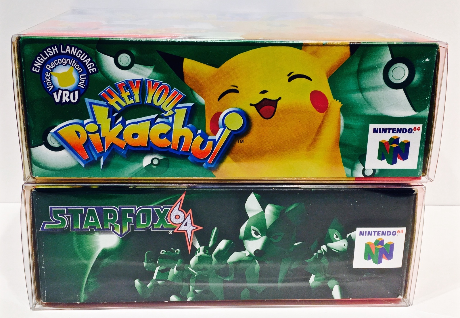 1 Box Protector N64 STARFOX / HEY YOU PIKACHU! Nintendo 64 Clear Display Case