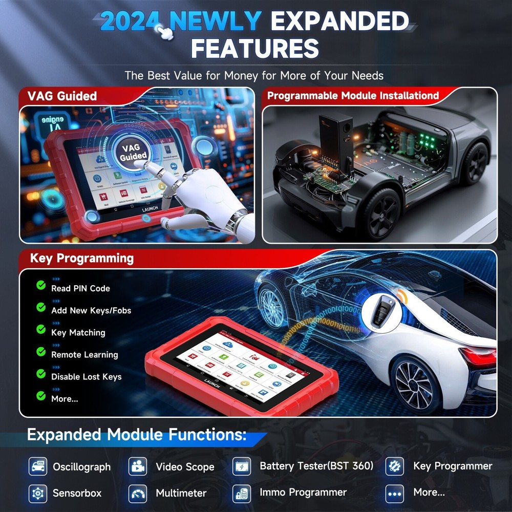 LAUNCH X431 PRO STAR& TPMS Tool Bidirectional Diagnostic OBD2 Scanner ECU Coding
