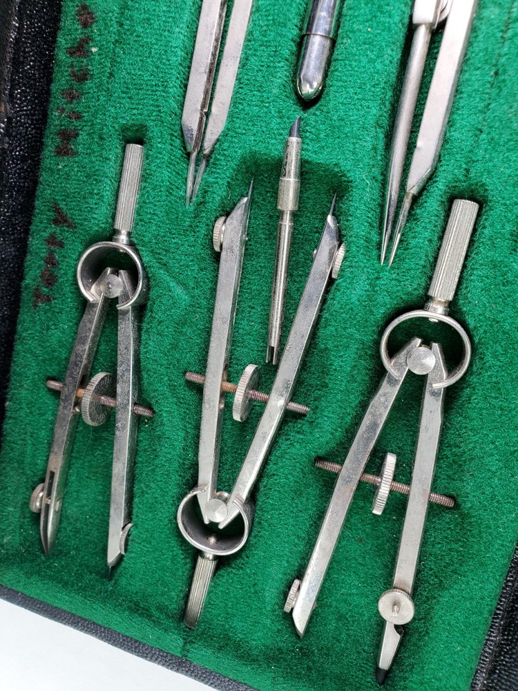 Vintage Ridgeway Drafting Tool Set 1155 WC Made In Germany With Case
