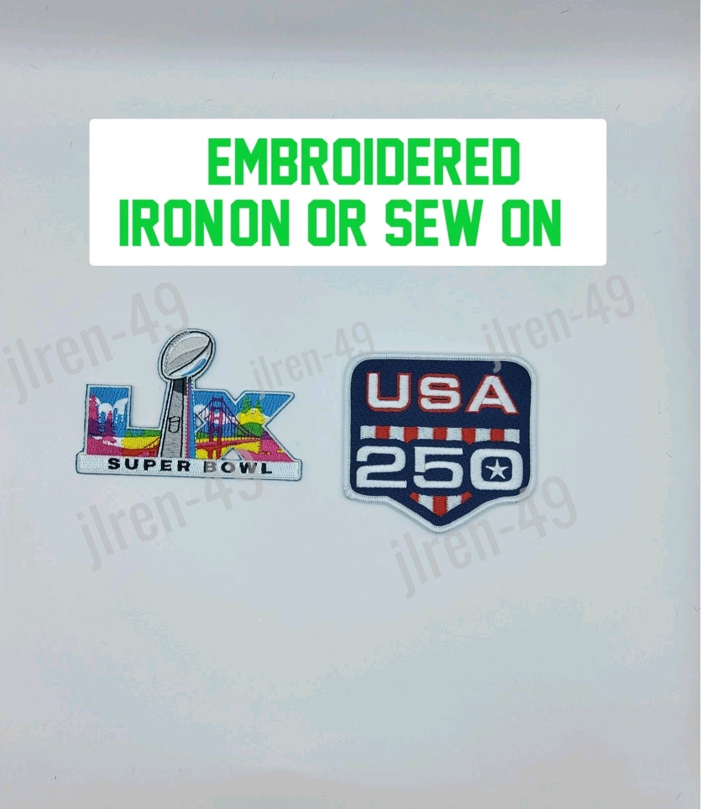 USA 250 Anniversary Patch or Superbowl 60 Embroidered Patch