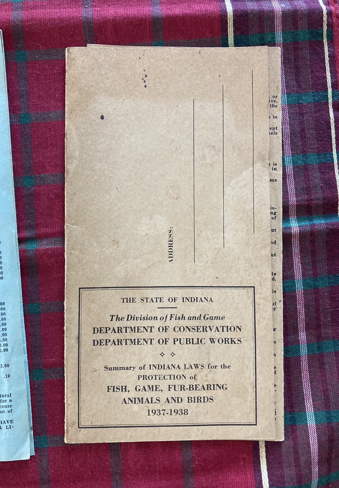 3 Vintage Indiana Department of Conservation Fish&Game Laws 1937-38,41-42,51-52