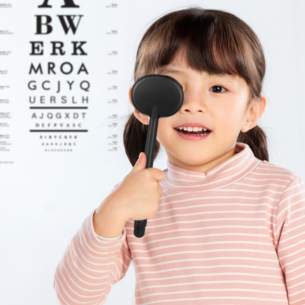 3 Pcs Optometry Eye Floaters Treatment Black Handheld Occluder Exam