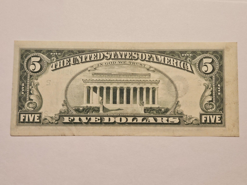 1977 $5 FRN New York MISCUT MISALIGNED OFF CENTER 3RD PRINTING ERROR NOTE FIVE $
